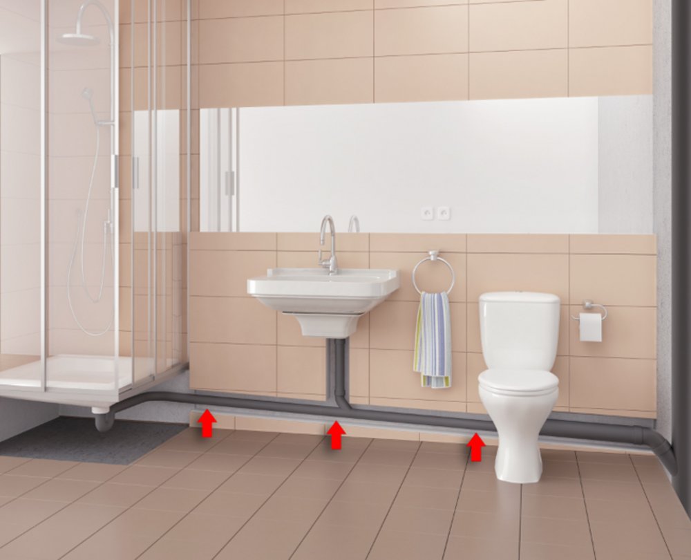 Floor drain pump for a barrier-free shower in an existing building 