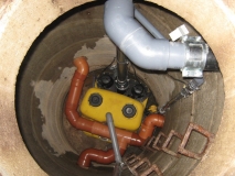 Schacht 1 meter Durchmesser mit 3 Anschlüssen!